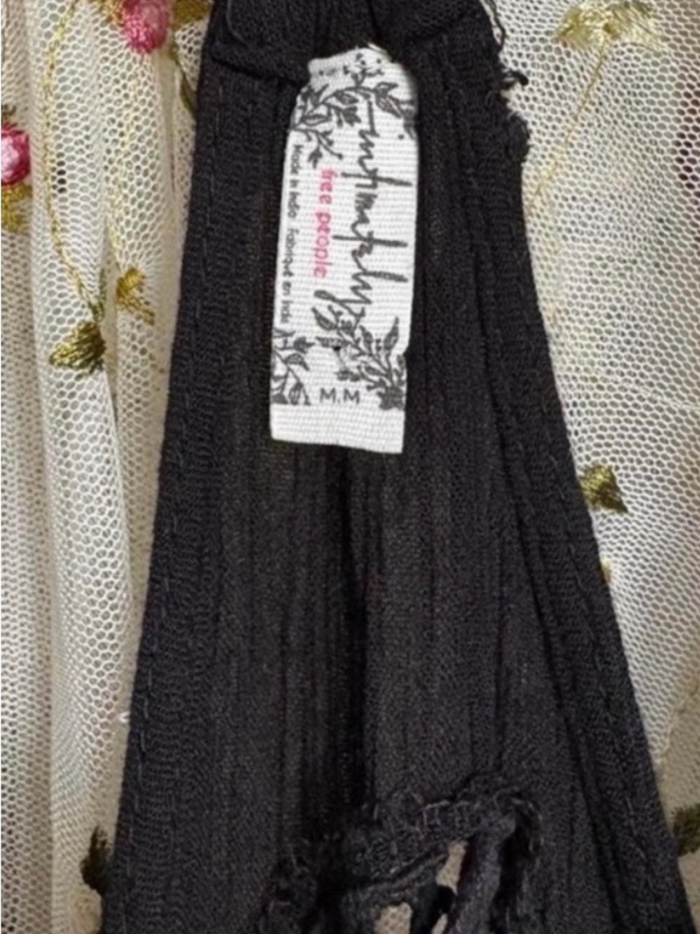 Free People Black Floral Backless Slip Dress - Picture 3 of 3